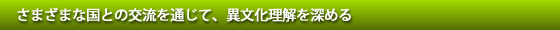 さまざまな国との交流を通じて、異文化理解を深める